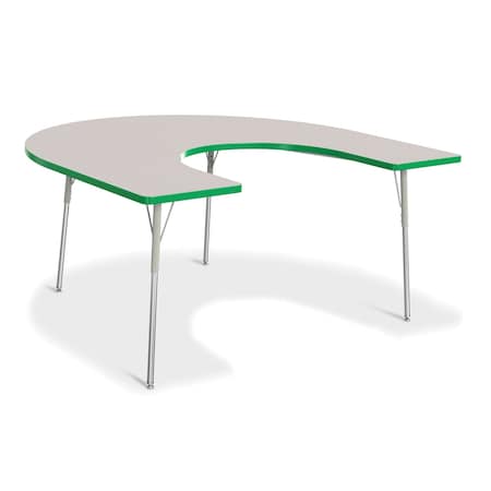 Jonti-Craft Berries Horseshoe Activity Table, 66 in. x 60 in., A-height, Freckled Gray/Green/Gray 6445JCA119
